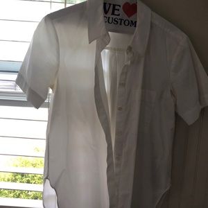 White short sleeve button down